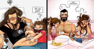 Artist Duo's 17 Funny Comics About How They Welcomed Their Newborn Son
