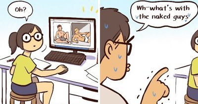 Artist's 30 Hilarious Comics About Her Everyday Life With An IT Guy