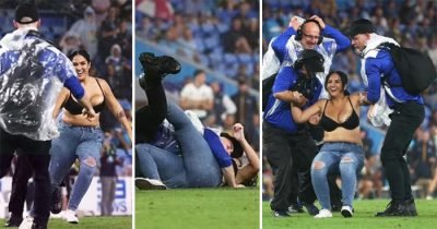 Woman Who Was 'Folded' During NRL Pitch Invasion Is Dumped By Her Boyfriend