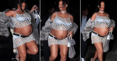 Rihanna Sizzles In A Silver Netted Mini Skirt As She Went On Date Night With A$AP Rocky