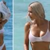 Kim Kardashian flaunted figure in white bikinis on Turks & Caicos Islands trip.